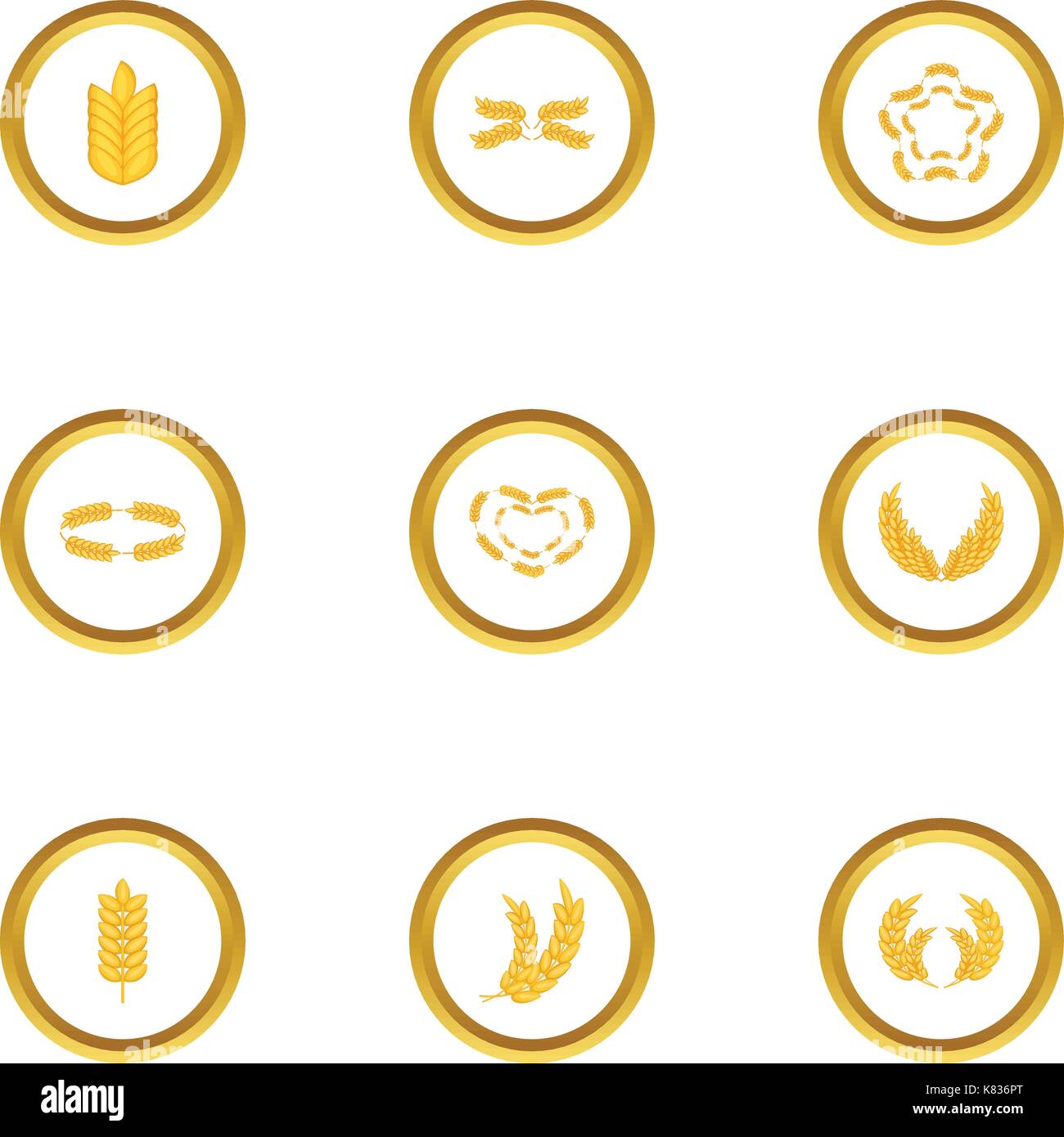 Wheat ear icons set, cartoon style Stock Vector Image & Art - Alamy