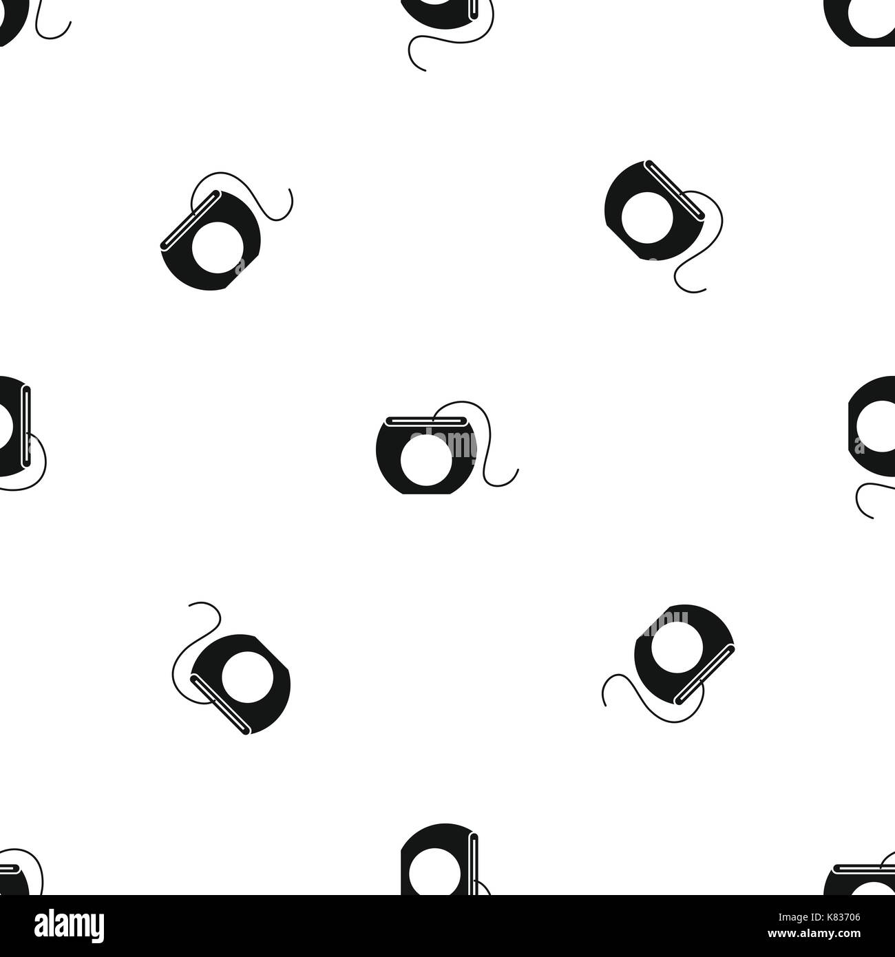 Dental floss pattern seamless black Stock Vector