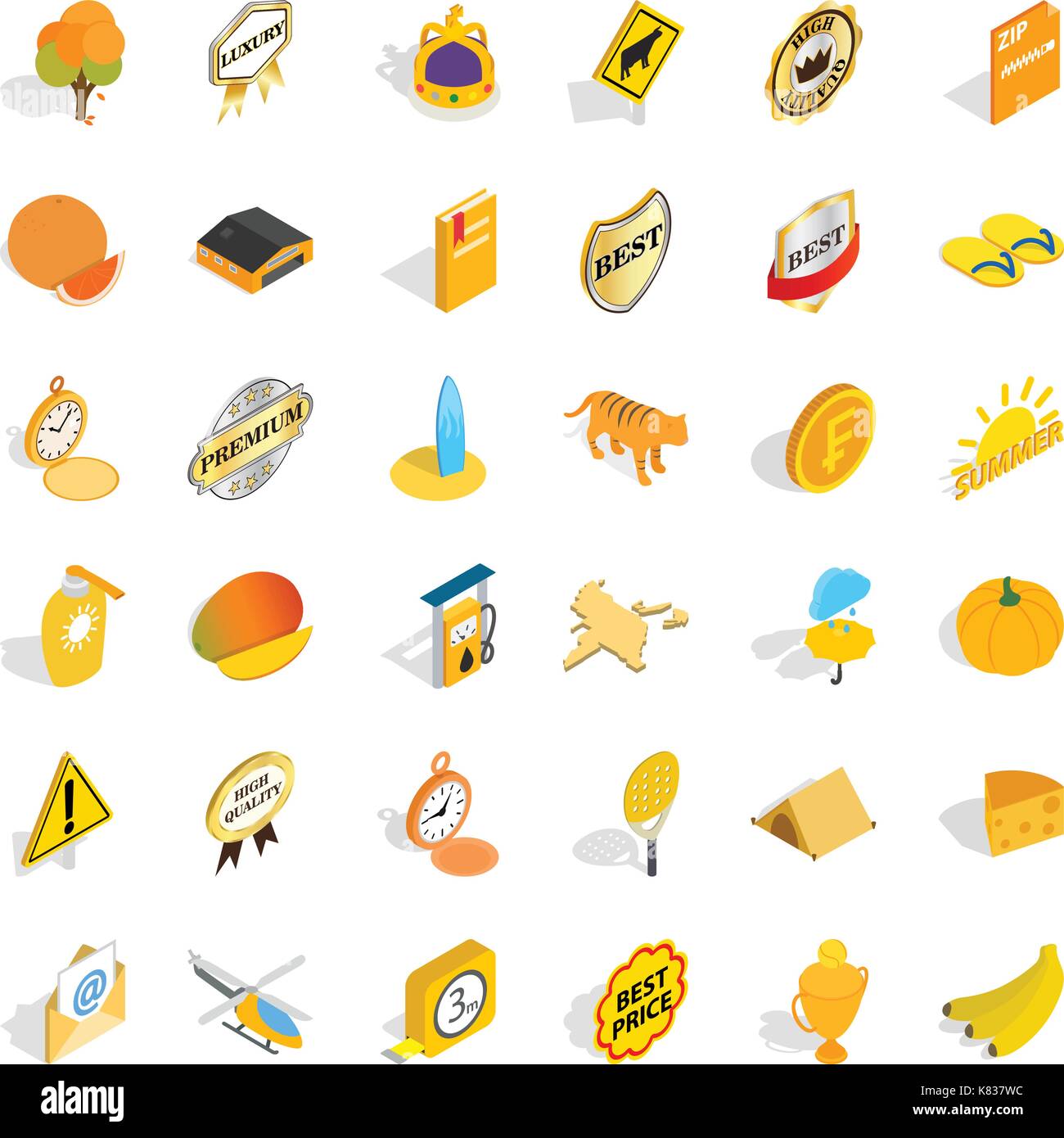 Summer icons set, isometric style Stock Vector Image & Art - Alamy