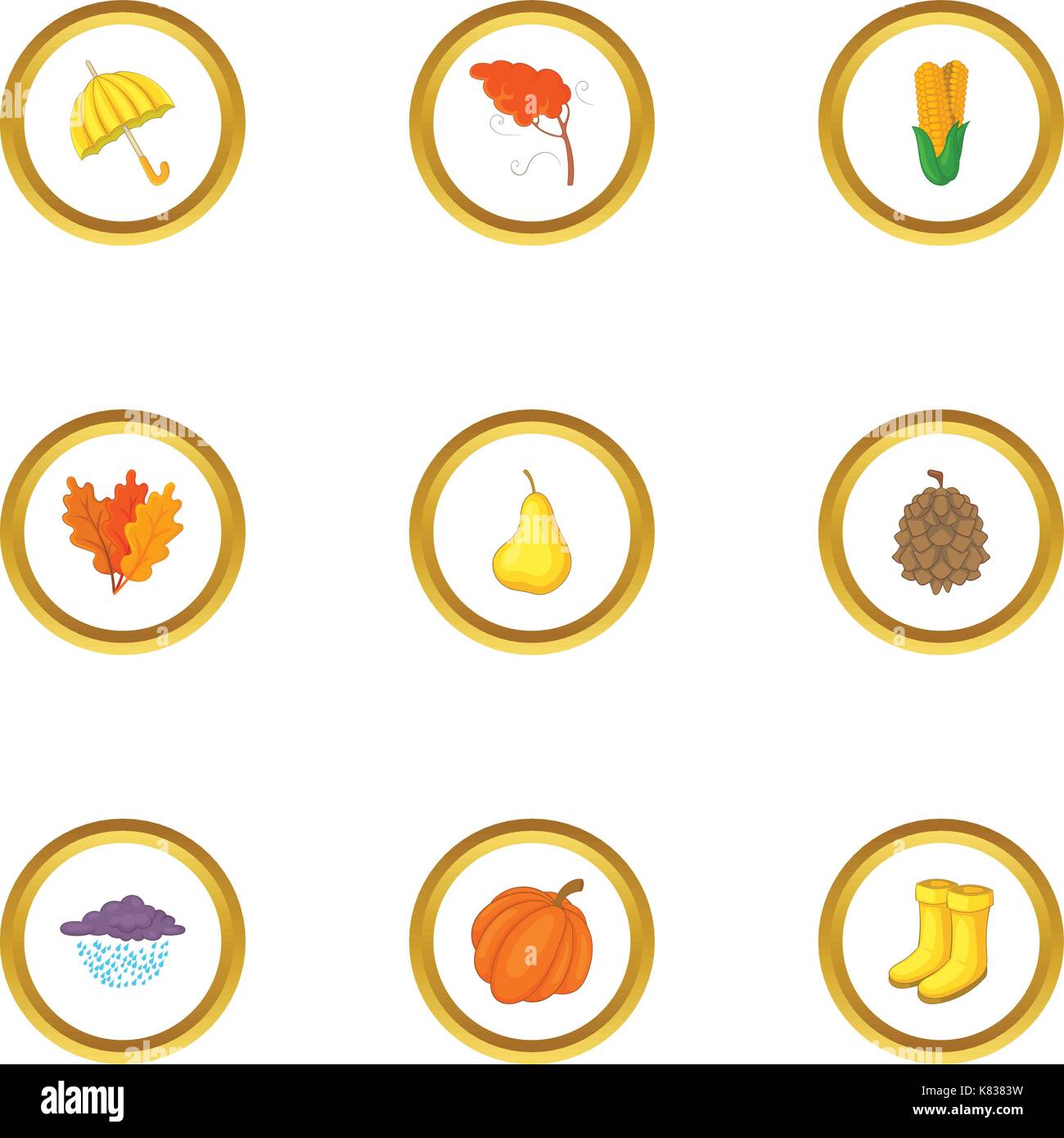 Autumn icons set, cartoon style Stock Vector Image & Art - Alamy