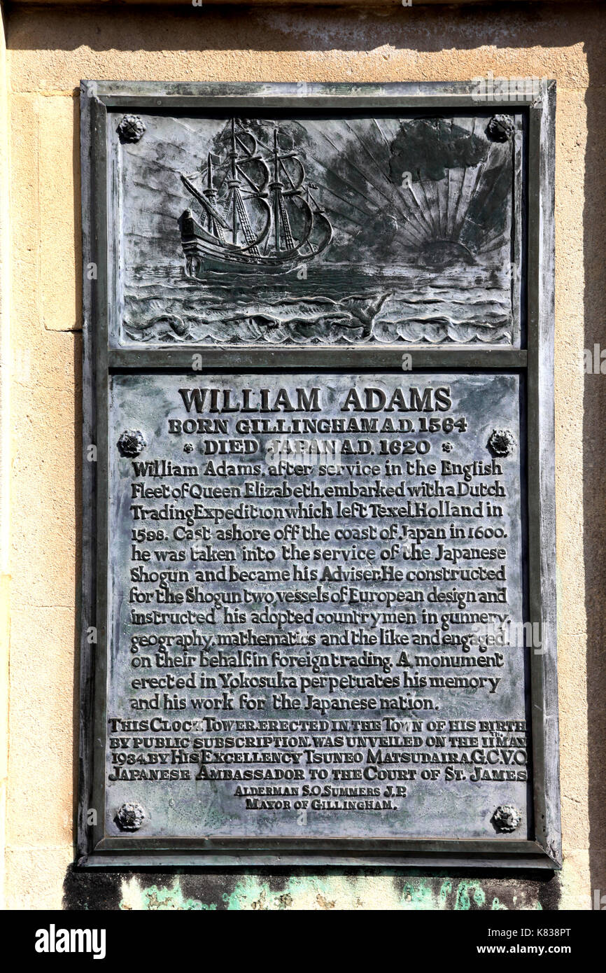 William Adams memorial at Gillingham, Kent, England Stock Photo