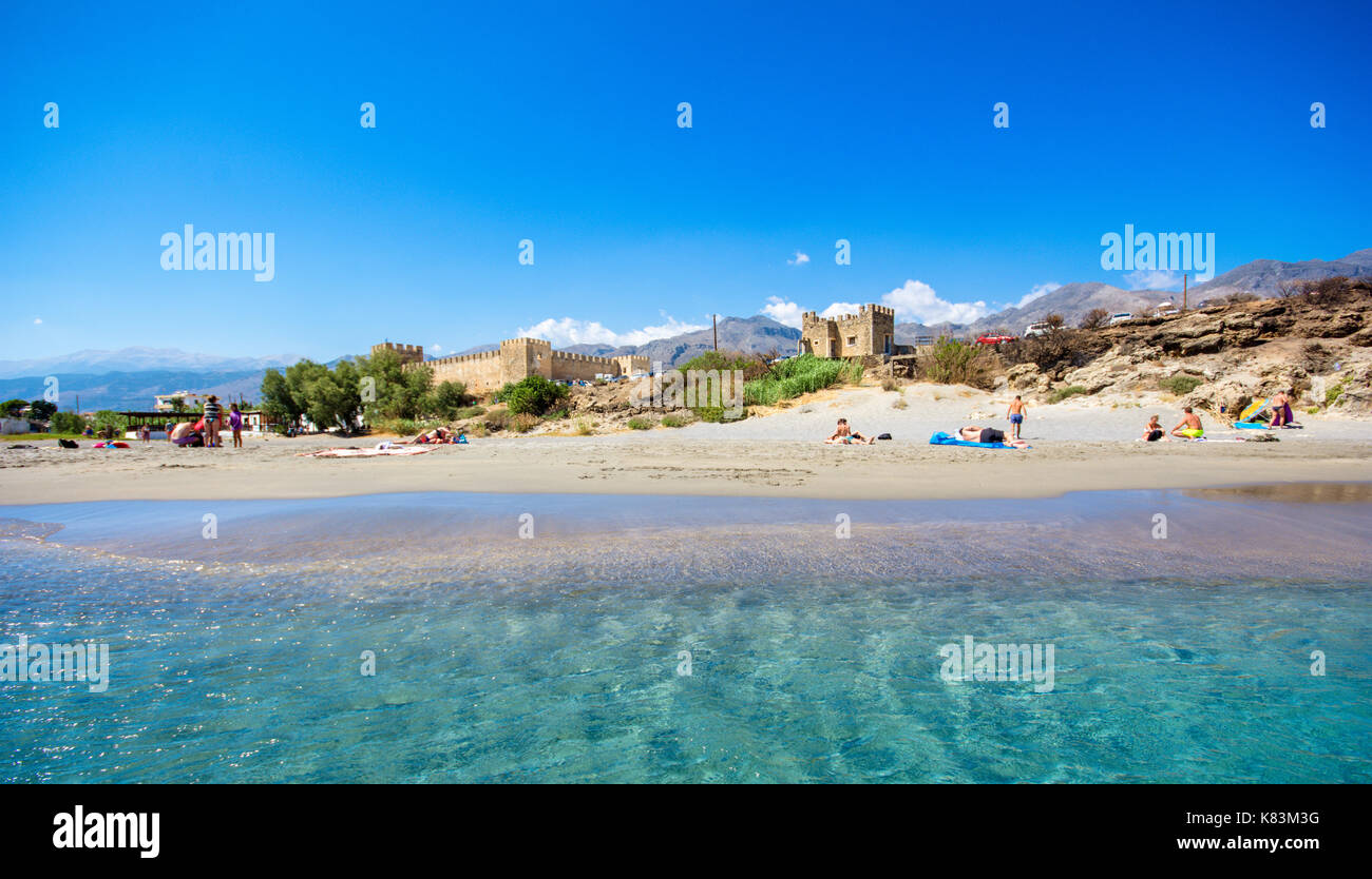 Castle At Frangokastello Beach Crete Greece Stock Photo Alamy