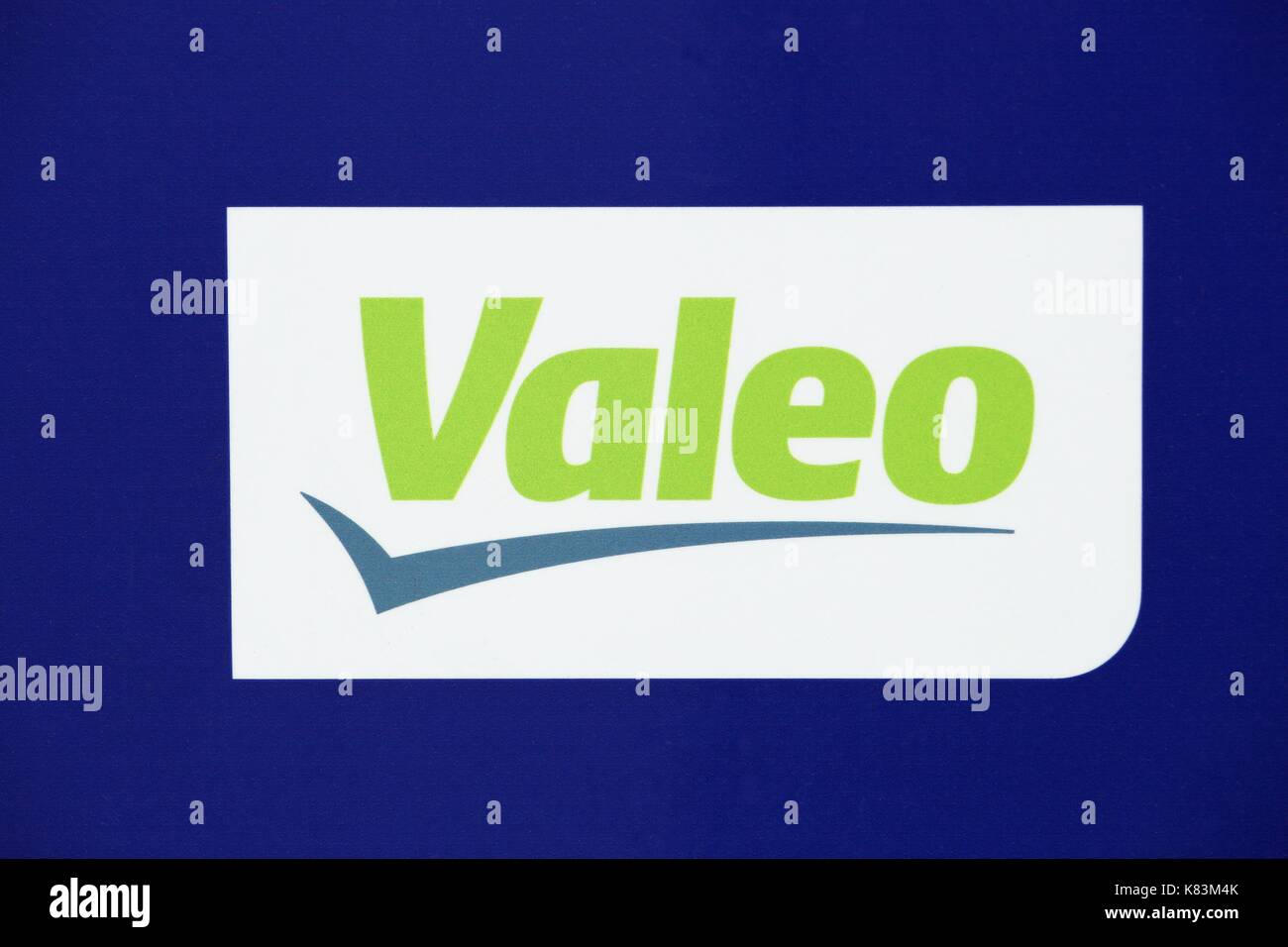 Grenoble, France - June 25, 2017: Valeo logo on a wall. Valeo is a multinational automotive supplier based in France Stock Photo