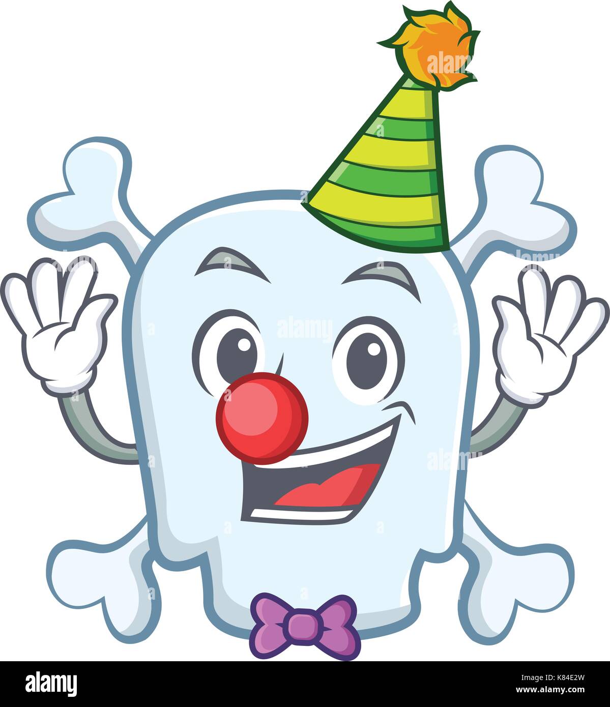 Clown skull character cartoon style Stock Vector