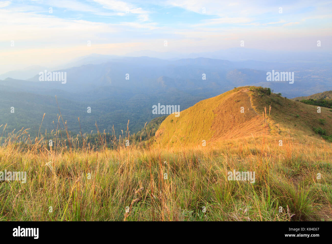 view of high mountain in sunshine day Stock Photo - Alamy