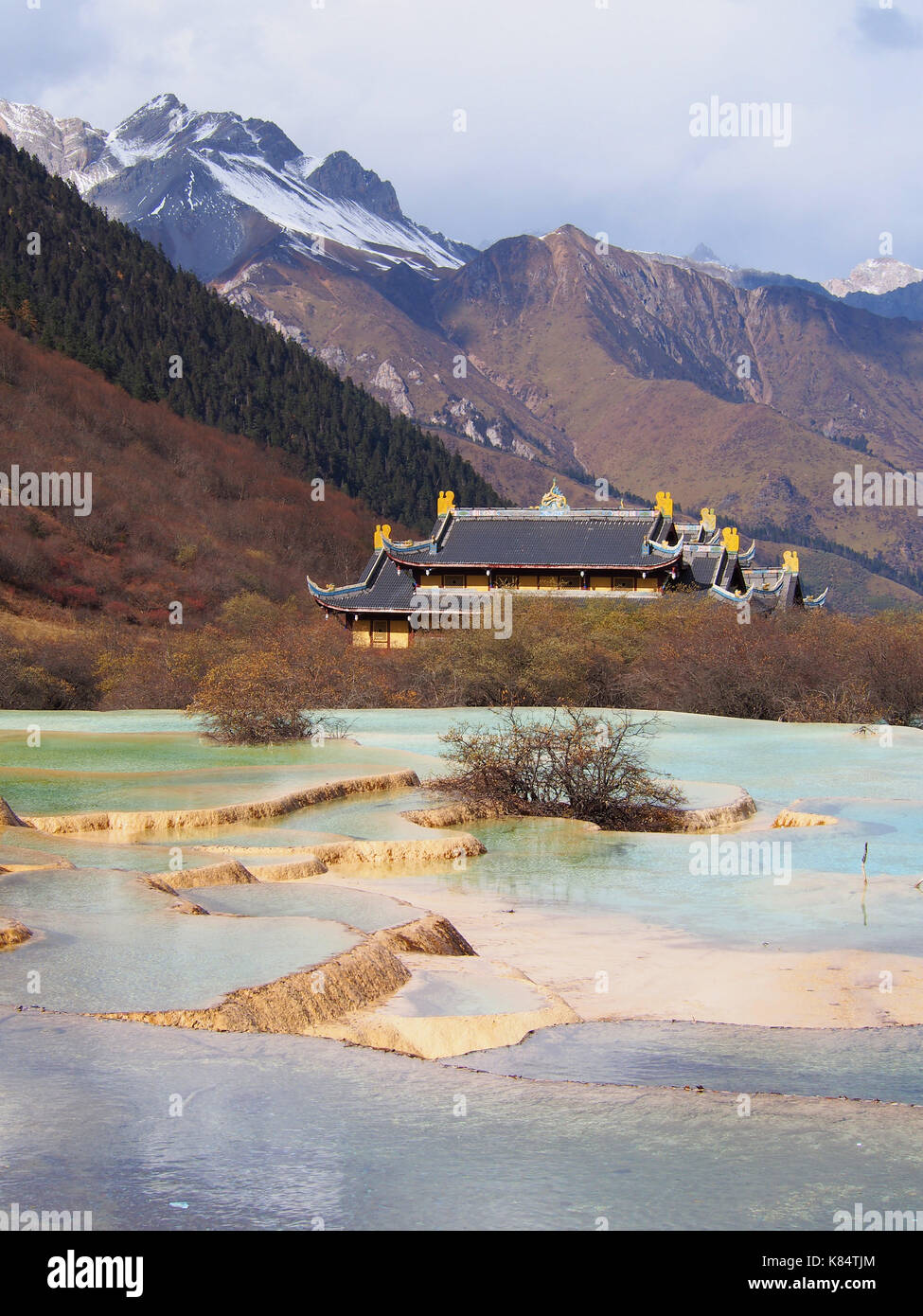 Beautiful Huanglong Valley , Jiuzhaigou National Park, Sichuan, China Stock Photo