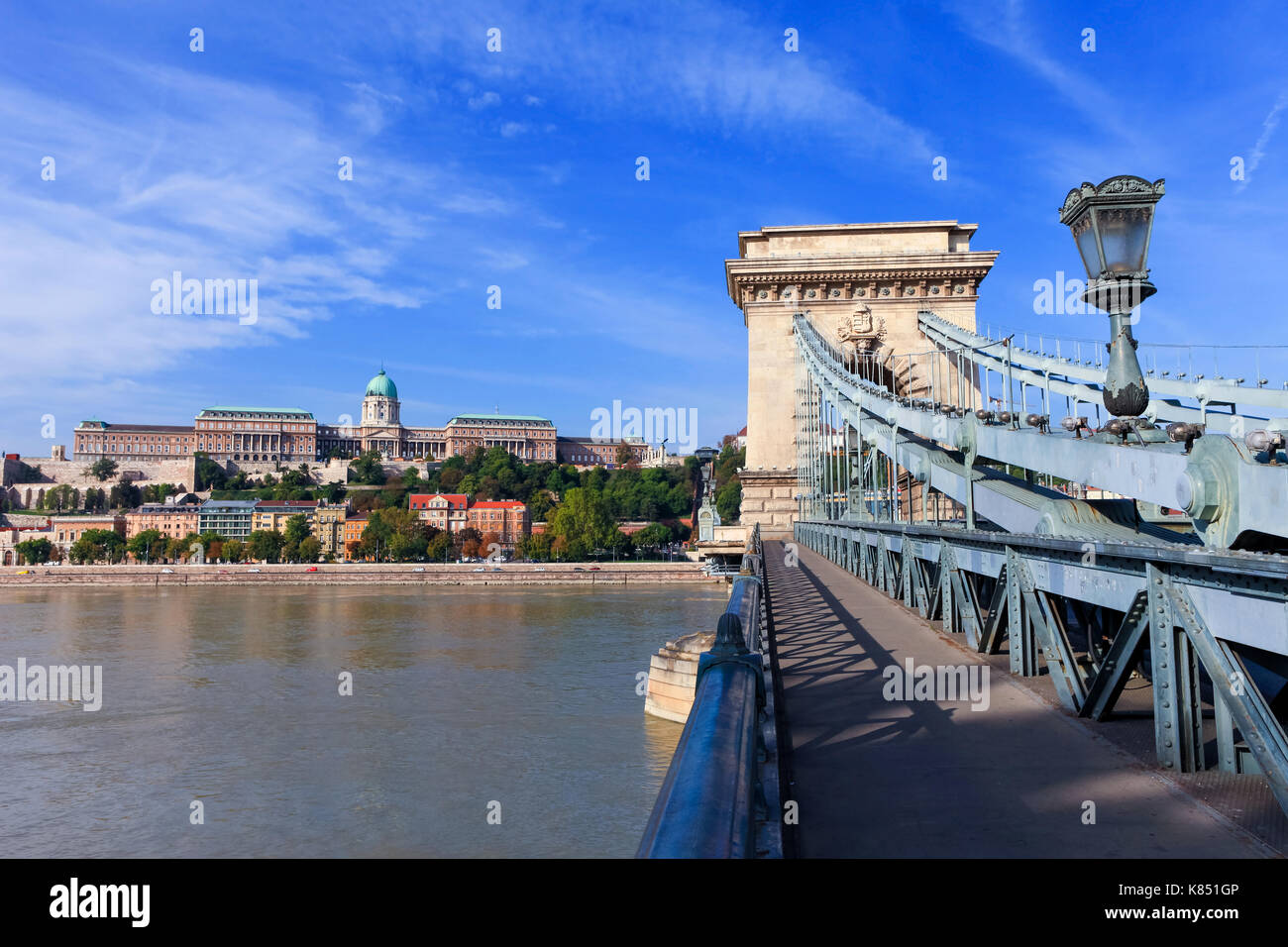 Buda palace and the chain bridge - Budapest, Hungary Stock Photo - Alamy