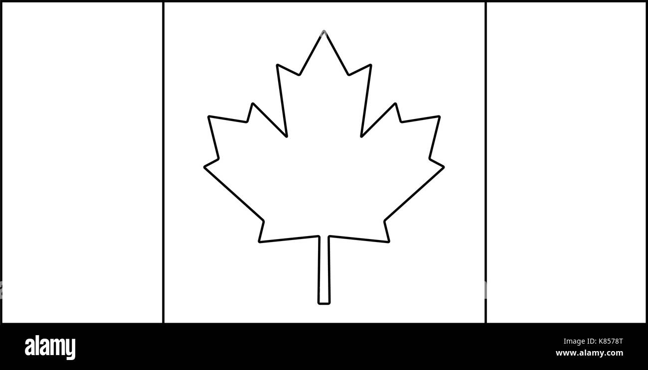 Canada flag outline vector symbol icon design. Beautiful illustration isolated on white background Stock Vector