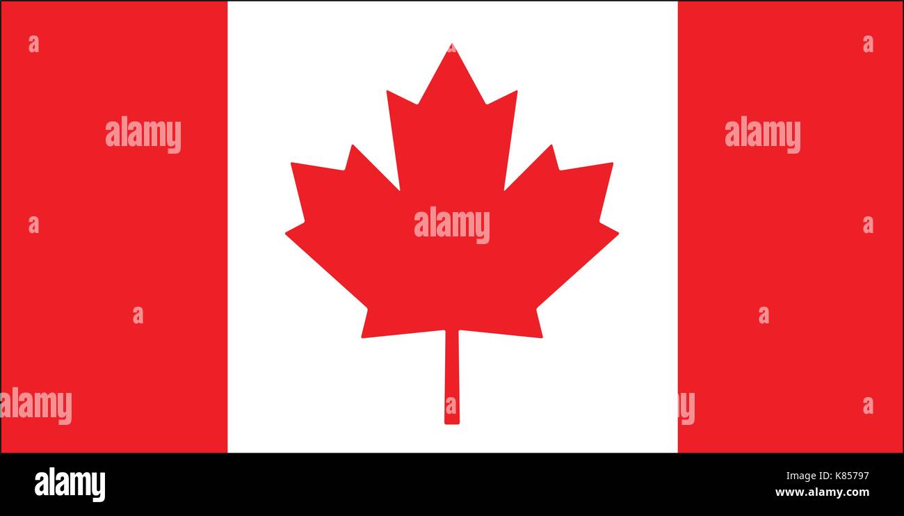 Canada flag vector symbol icon design. Beautiful illustration isolated on white background Stock Vector
