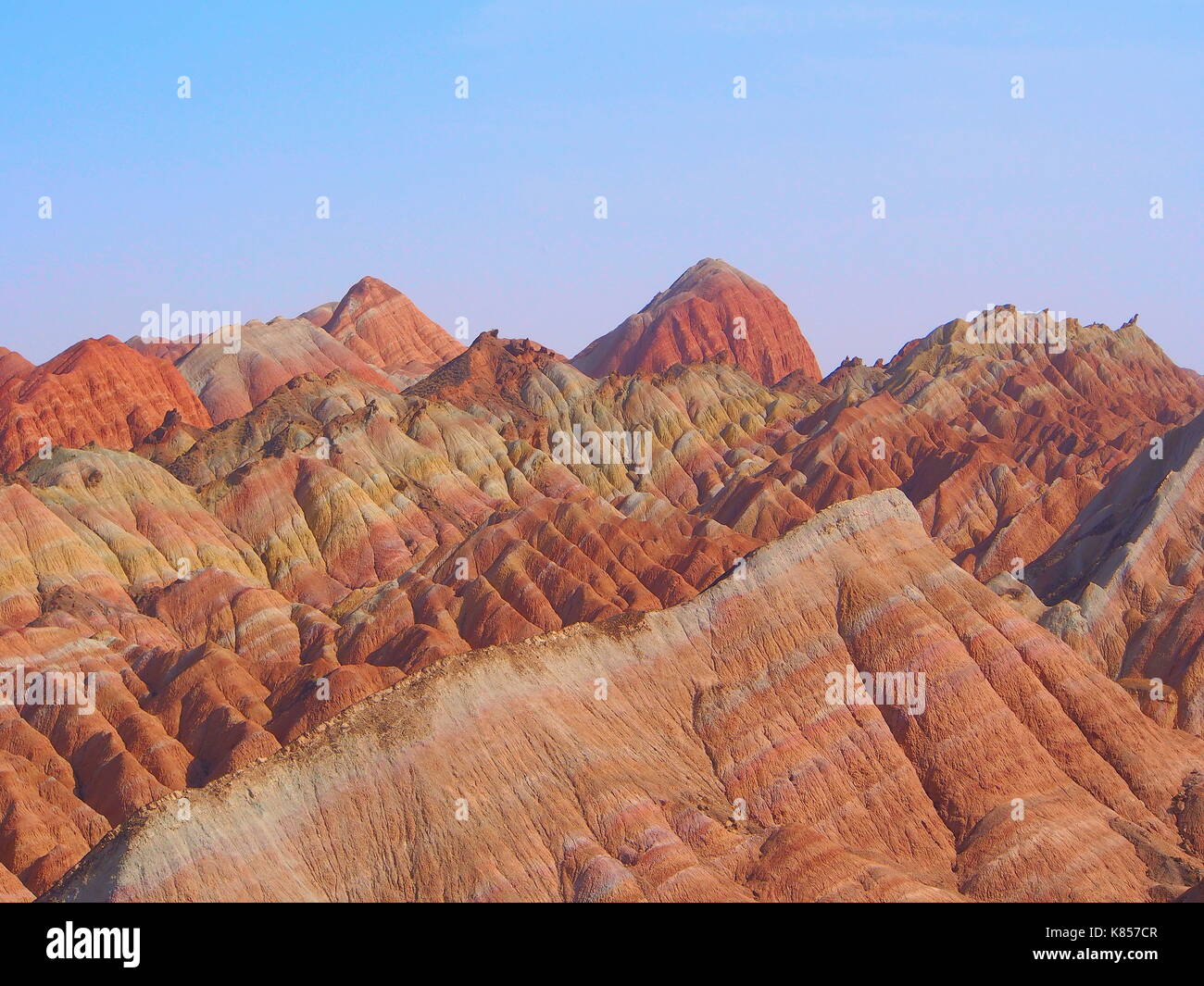 Rainbow Mountain Landform, Zhangye Danxia, Gansu , China. Incredible Stock Photo