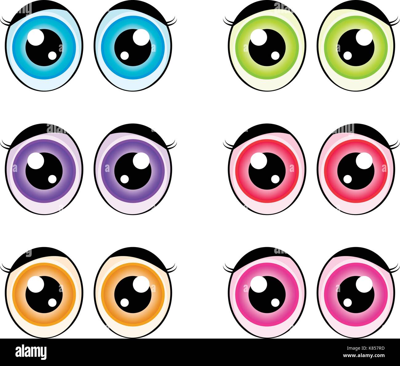 Cartoon eyes, expression vector silhouette symbol icon design ...