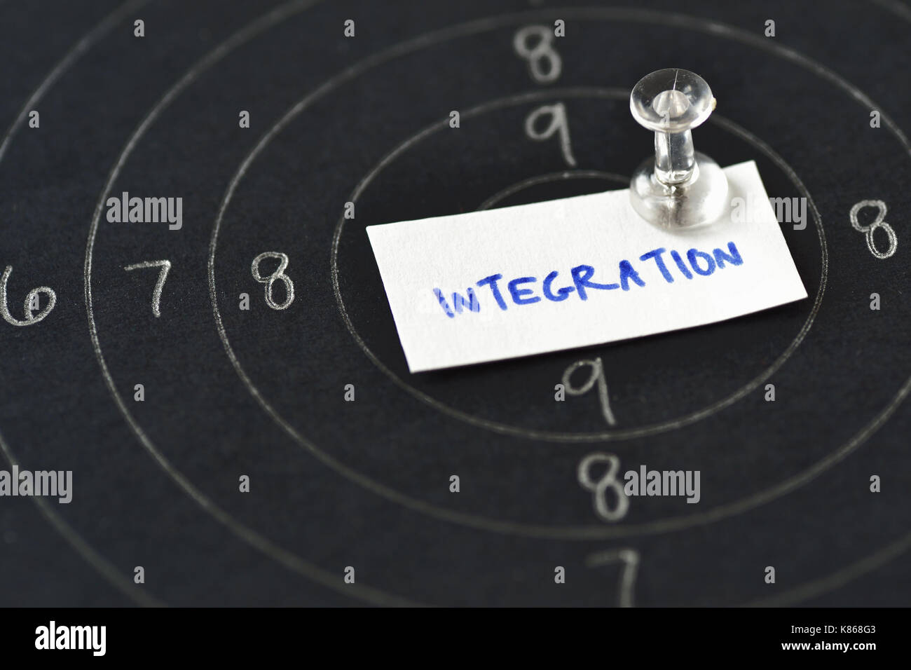 Integration word written on paper in center of shooting target Stock Photo