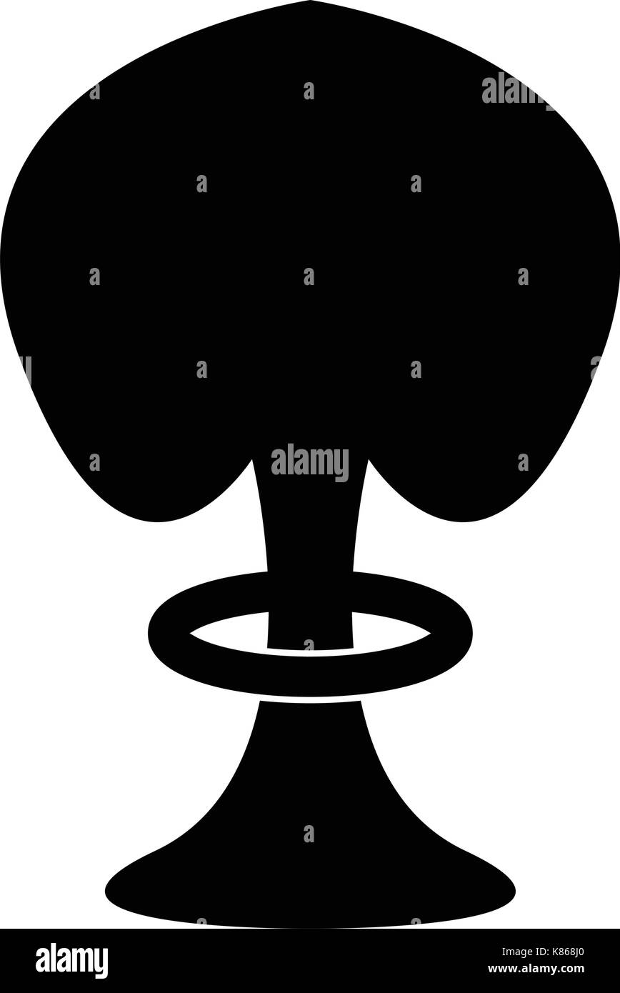 mushroom cloud, nuclear explosion silhouette, vector symbol icon design ...