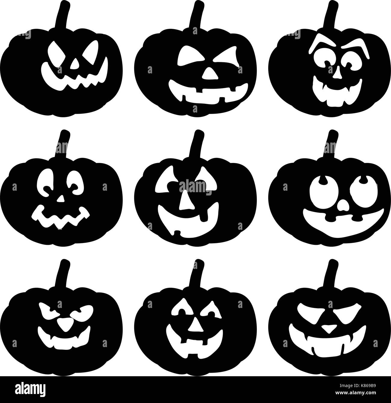 Scary face isolated on white background., Stock vector