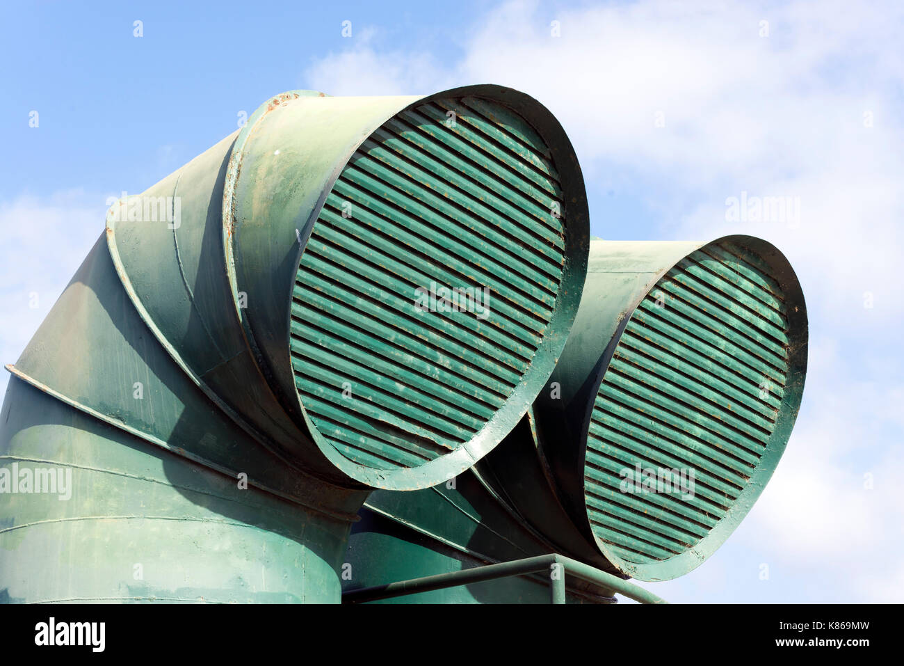 ventilation ducts in a boat Stock Photo