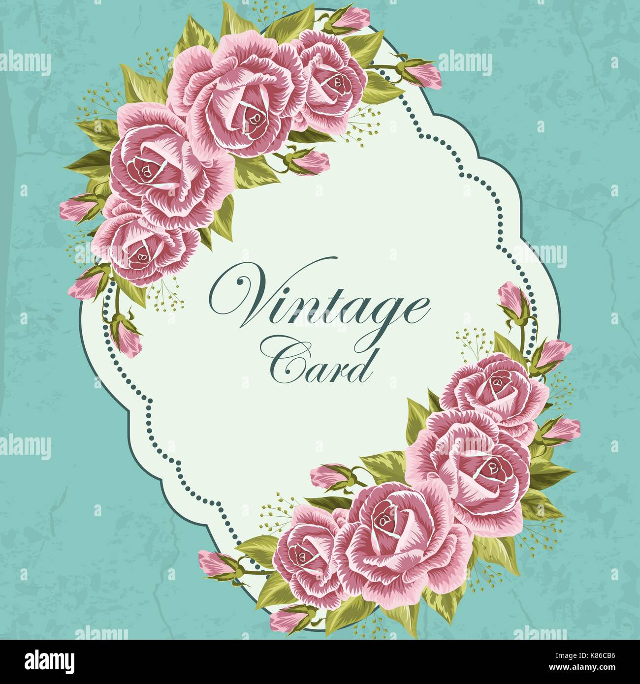 Vintage card with flowers Stock Vector Image & Art - Alamy