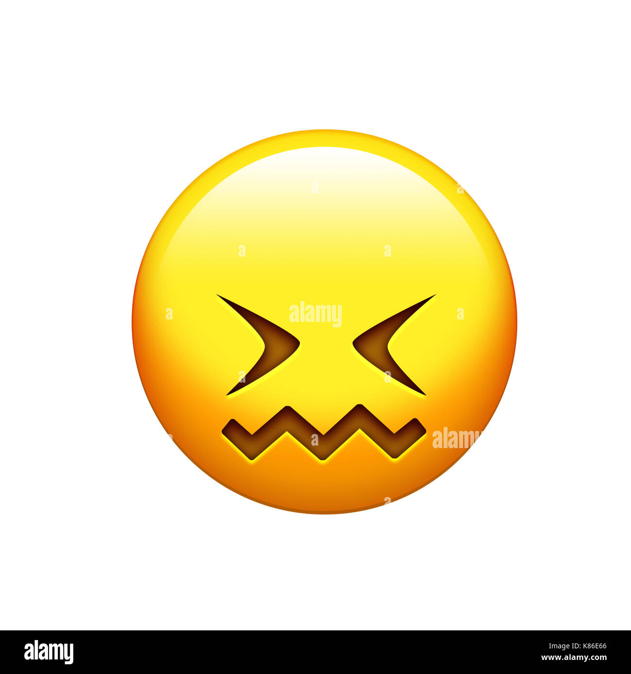 The Yellow Doh Upset Face And Closing Eyes Icon Stock Photo Alamy