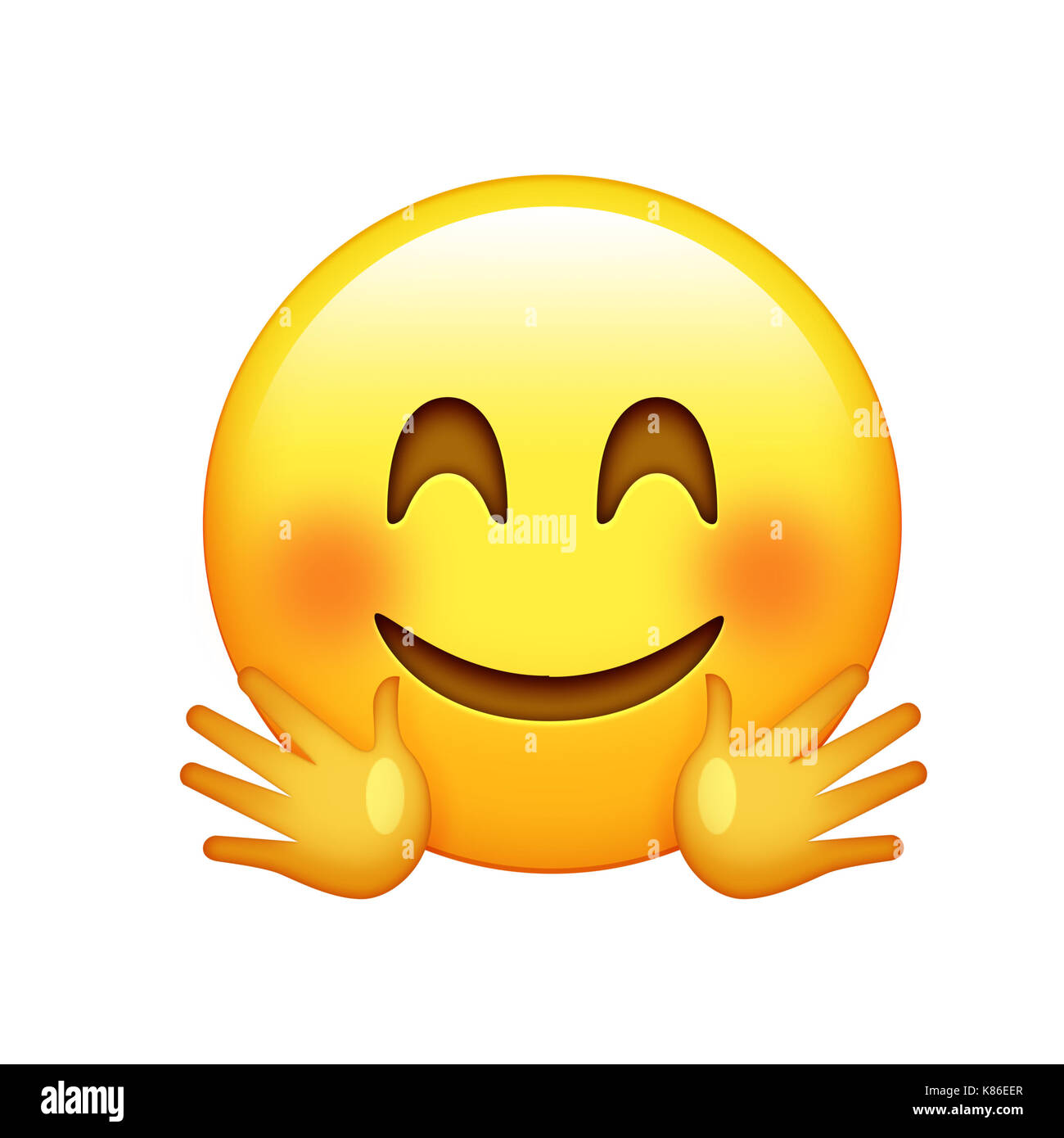 Smiling face with three hearts emoji emoticon Stock Vector. 