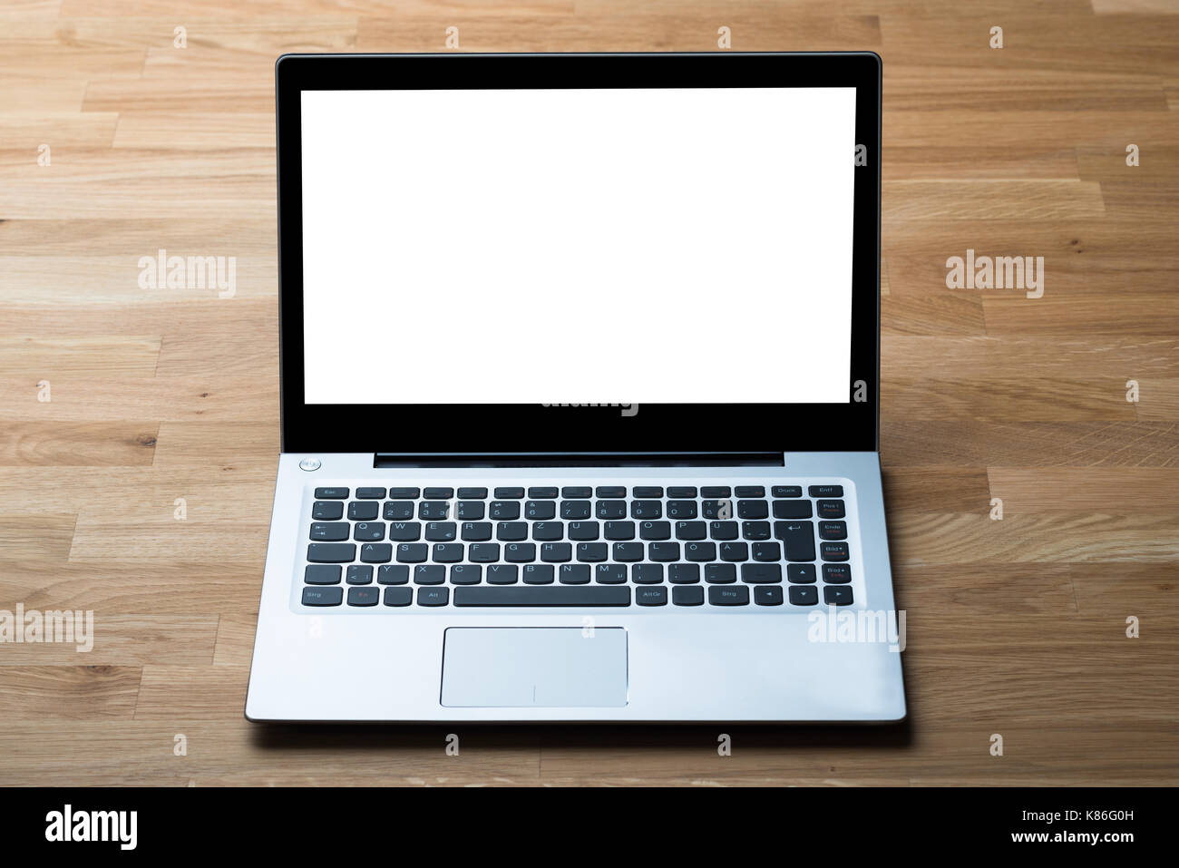 Laptop blank screen table hi-res stock photography and images - Alamy