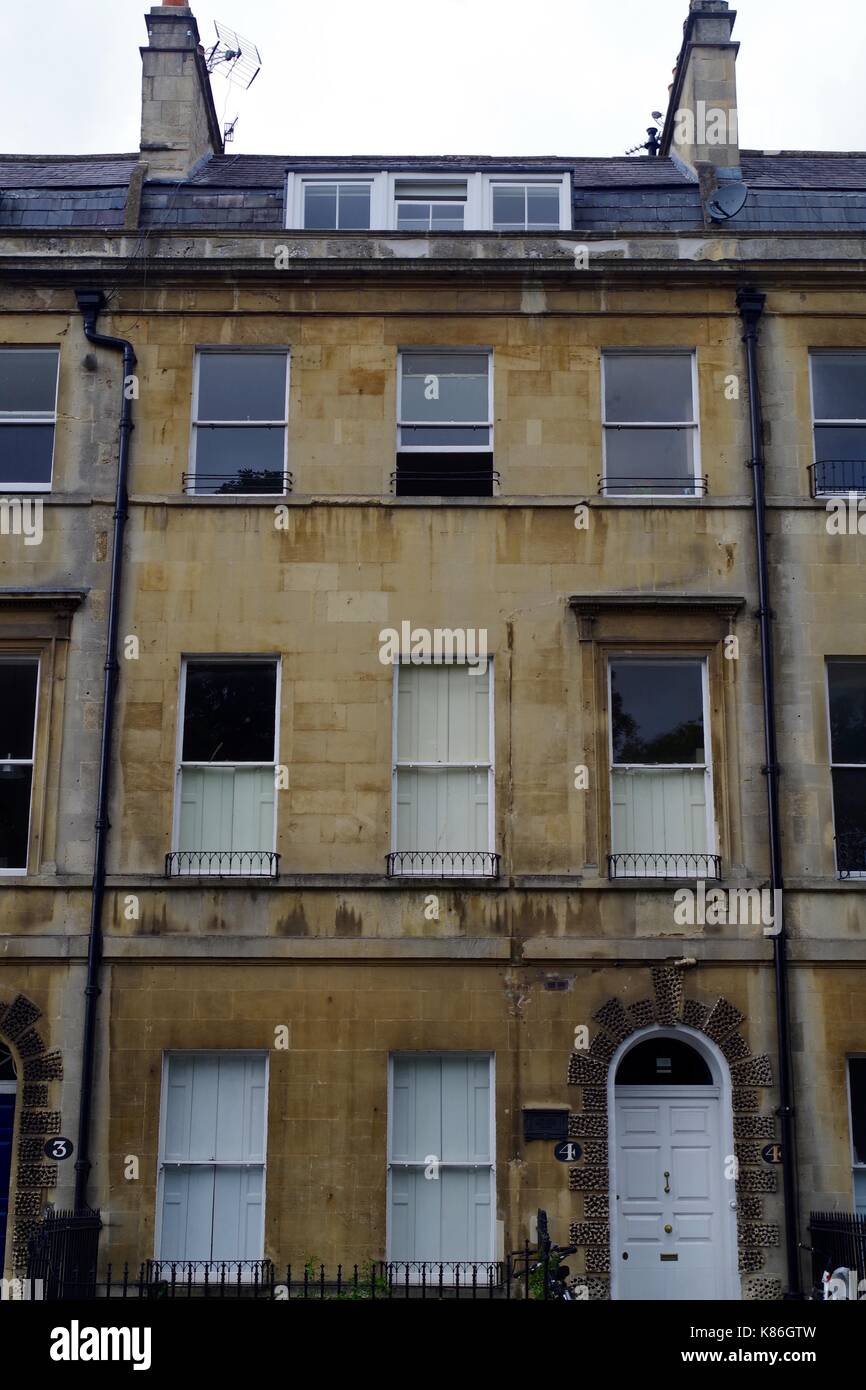 Number 4 Sydney House, Once Home to Jane Austen. City of Bath, Somerset