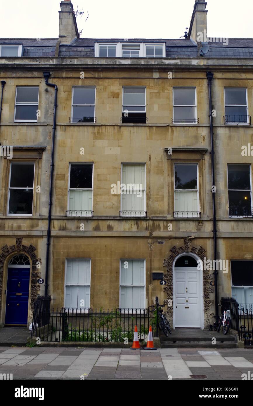 Number 4 Sydney House, Once Home to Jane Austen. City of Bath, Somerset
