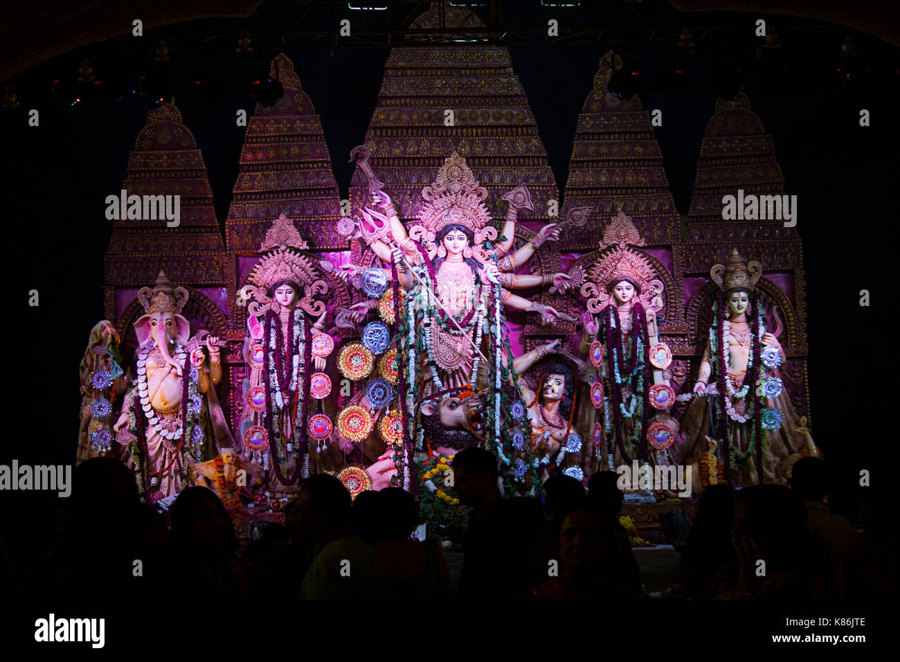 Statue of Durga maa during the Durga puja festival in Delhi, India Stock Photo