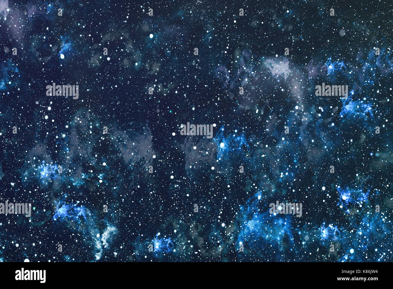 Panoramic looking into deep space. Dark night sky full of stars. The ...