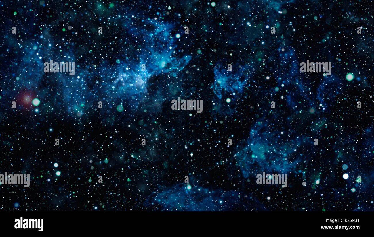 Panoramic looking into deep space. Dark night sky full of stars. The ...