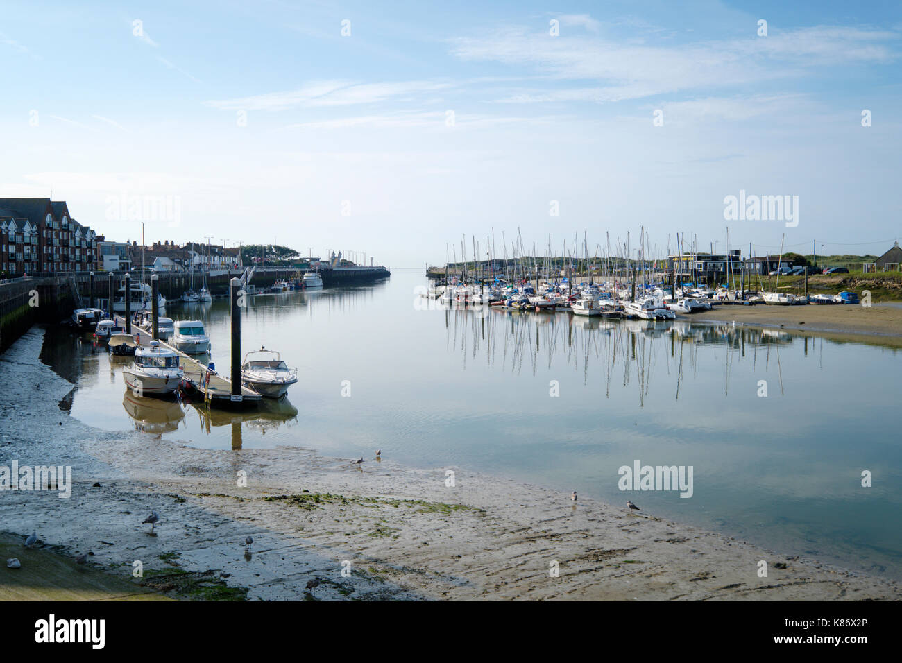 The Arun Yacht Club and the river Arun, Littlehampton, West Sussex, England, UK Stock Photo