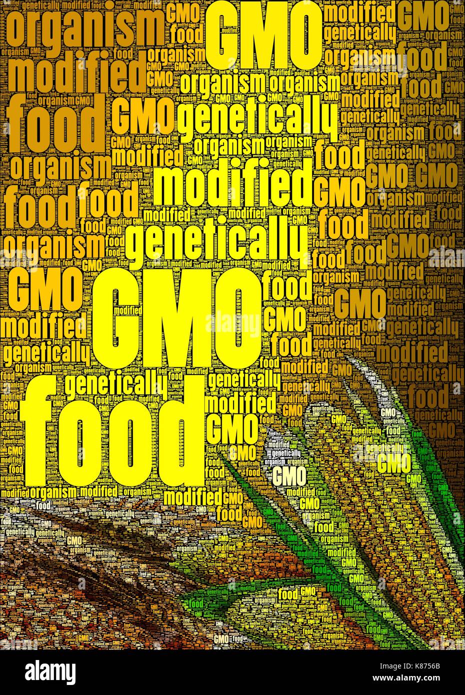 GMO concept art, made with words about the subject Stock Photo