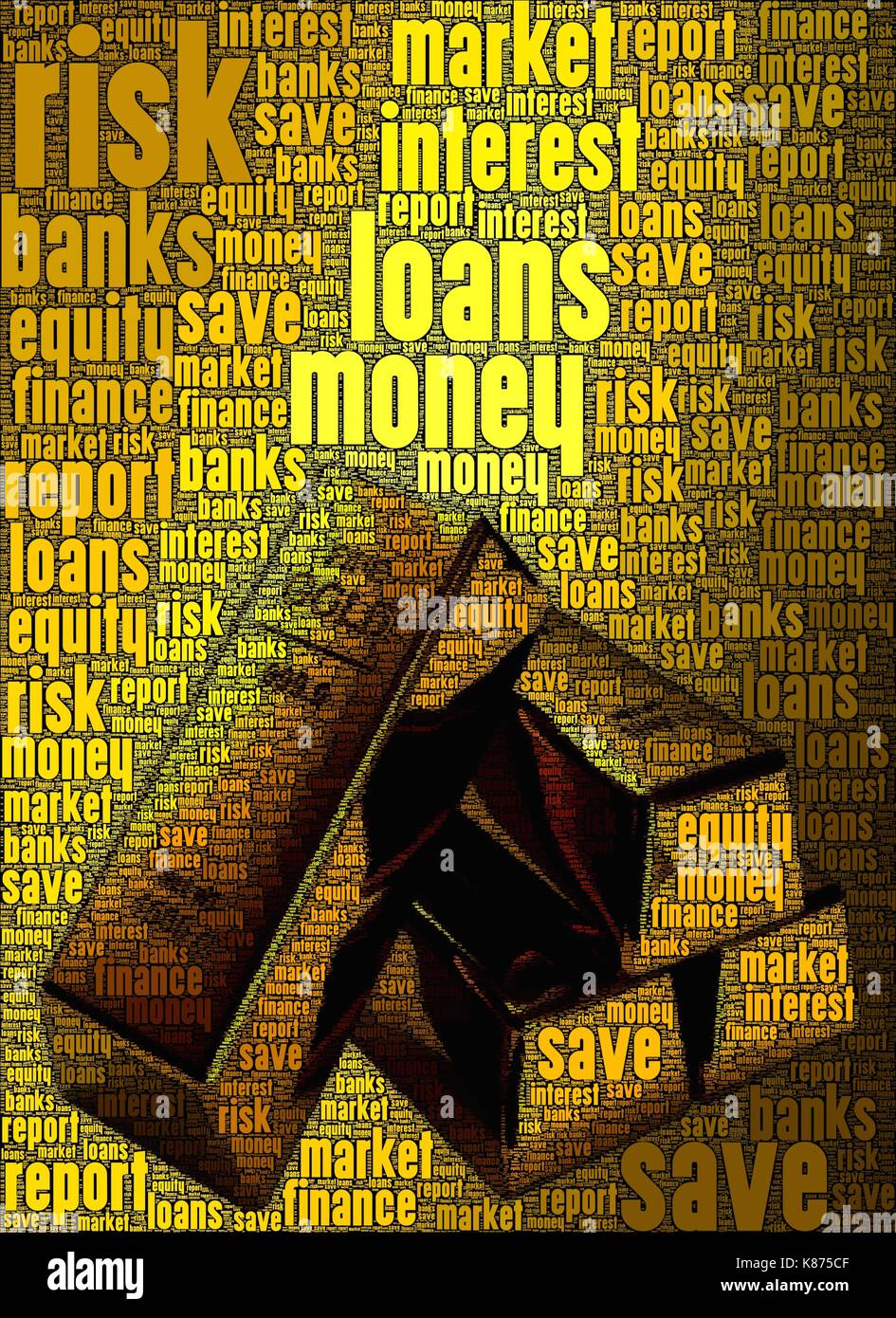 Gold Market Concept Art, made with words about it. Stock Photo