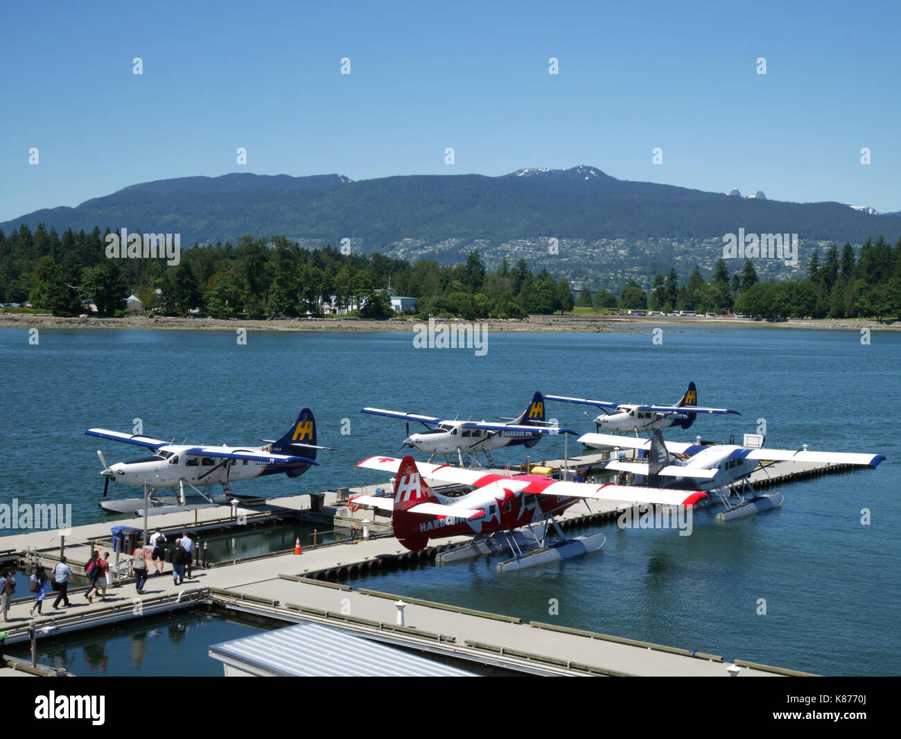 Floatplane Terminal, Coal Harbour, Vancouver, BC, Canada. Stock Photo