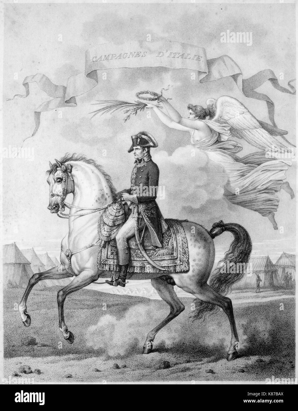 Napoleon On Horse Black And White