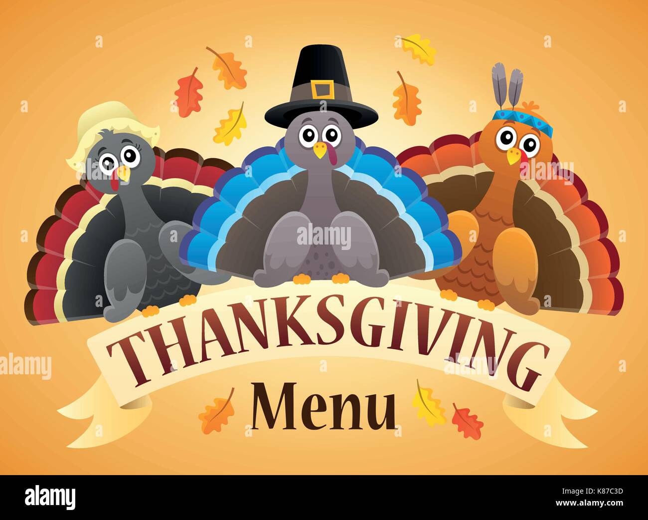 Thanksgiving menu theme image 4 - eps10 vector illustration. Stock Vector