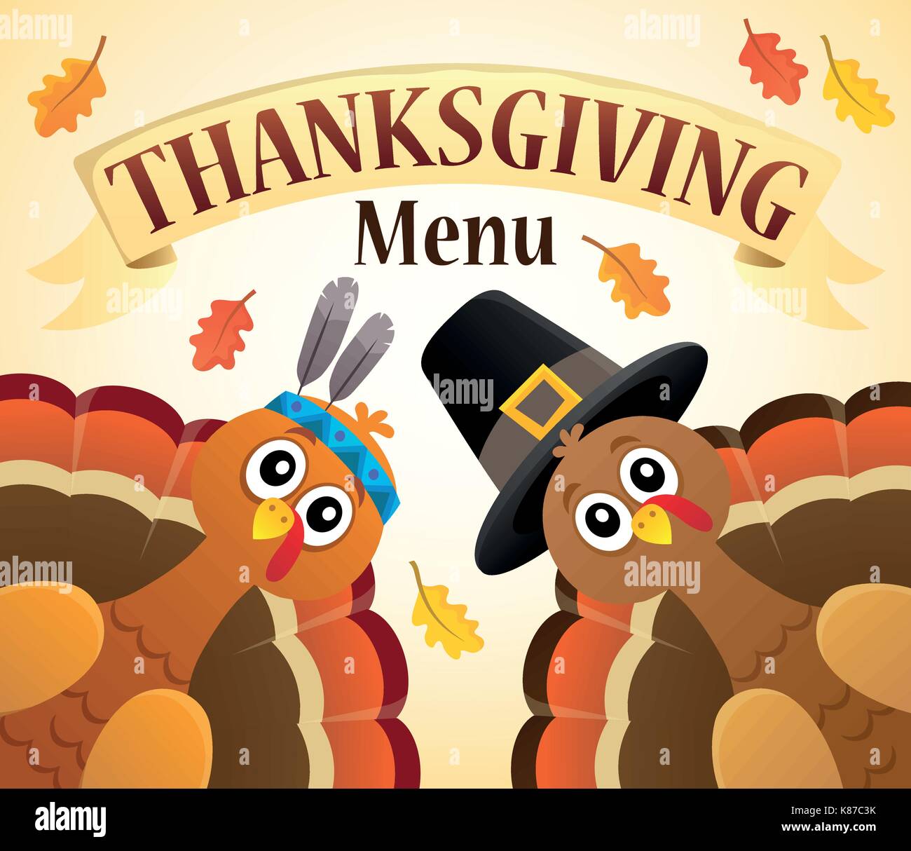 Thanksgiving menu theme image 6 - eps10 vector illustration. Stock Vector