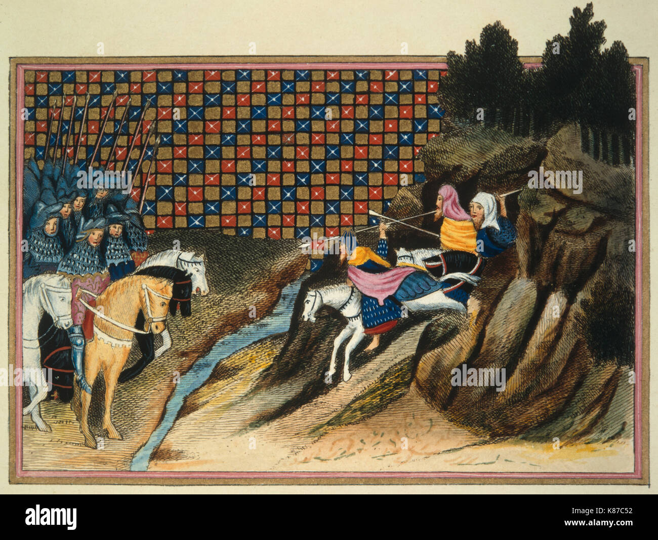 The Irish King of Leinster riding a horse to raw Stock Photo Alamy