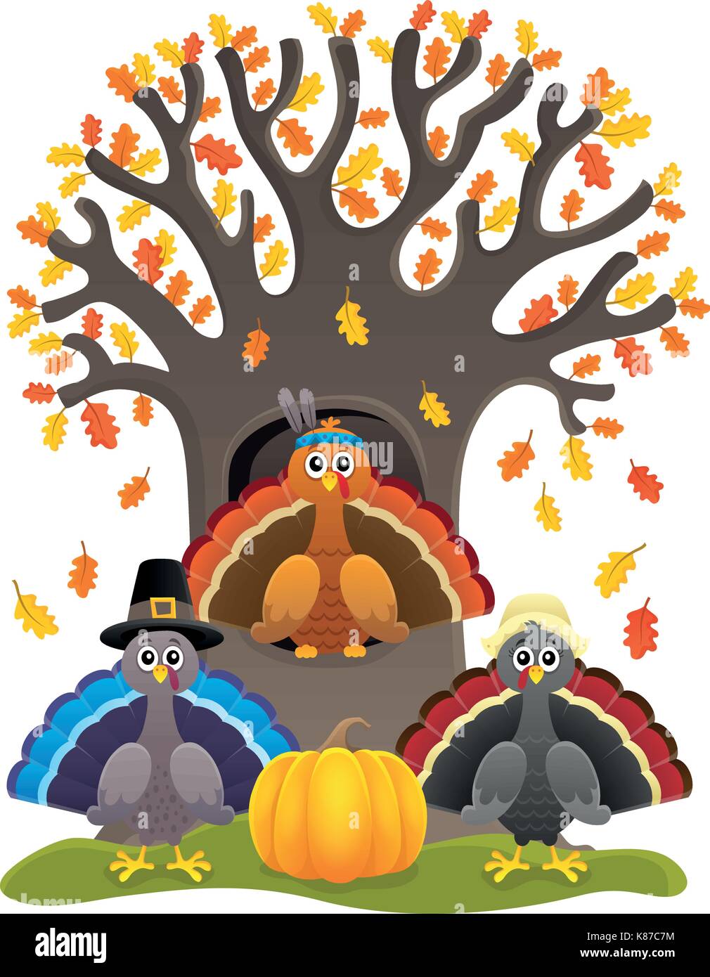 Thanksgiving turkeys thematic image 1 - eps10 vector illustration Stock ...