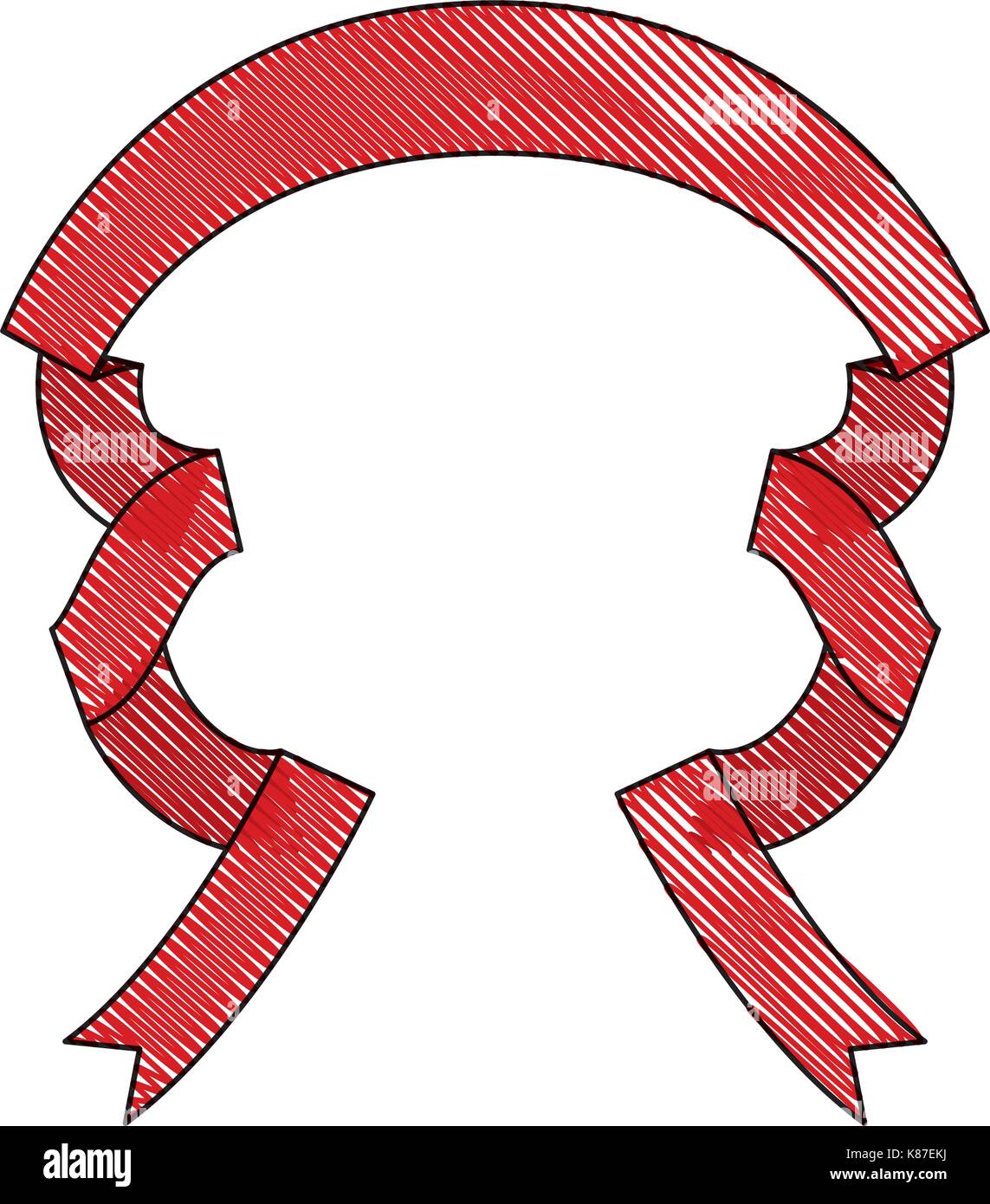ribbon decorative colored crayon silhouette in shape of arch with ...