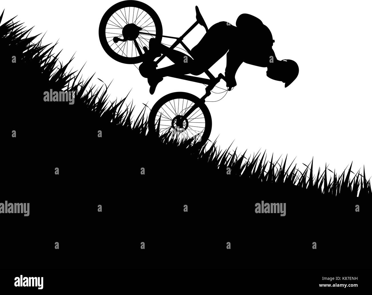 man falling from bicycle Stock Vector