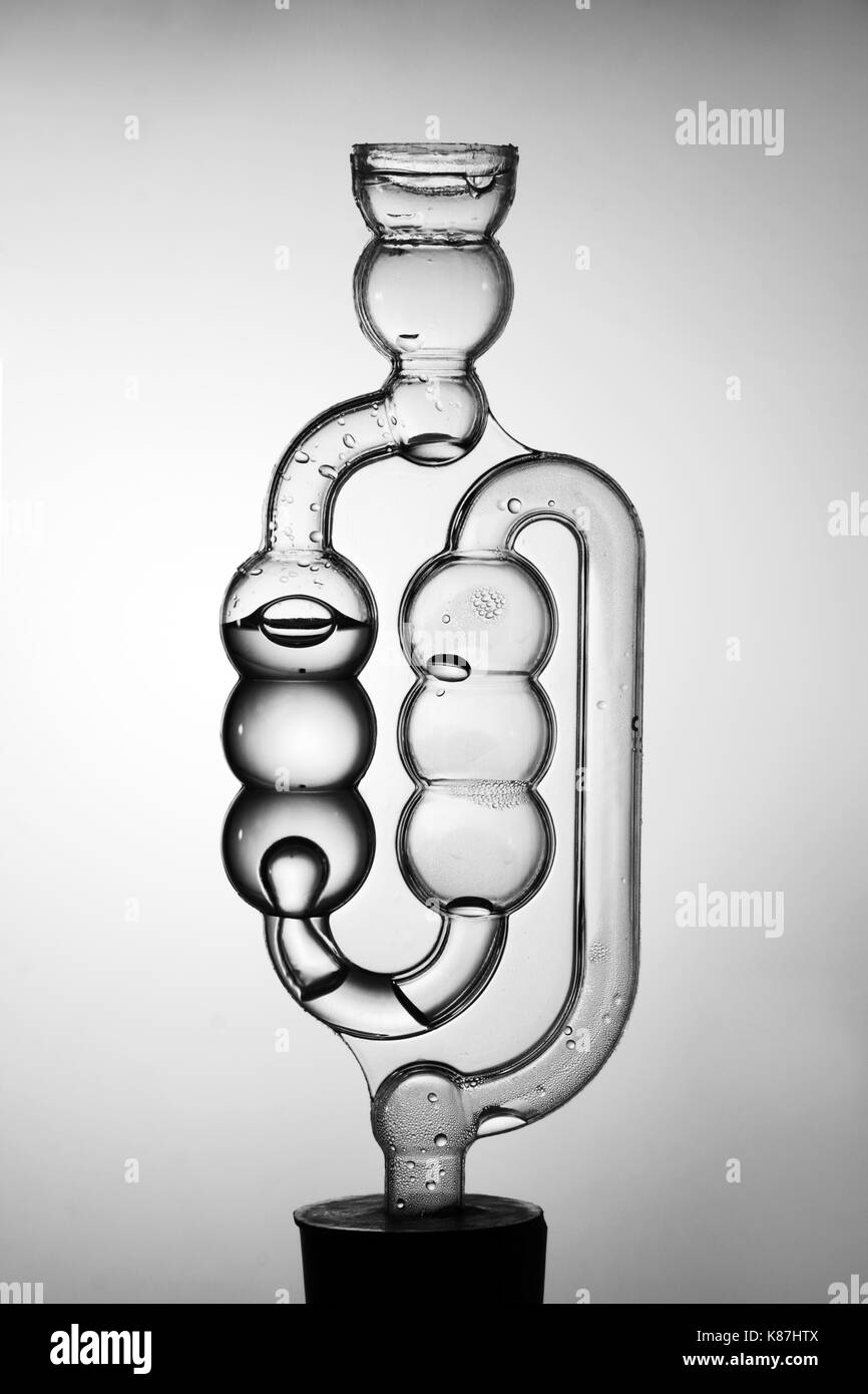Bubbler airlock as used in beer and wine brewing. Stock Photo
