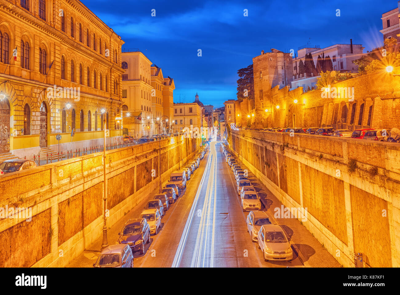 Via Degli Annibaldi Roma Rm Beautiful landscape of Rome city through street Via degli Annibaldi in