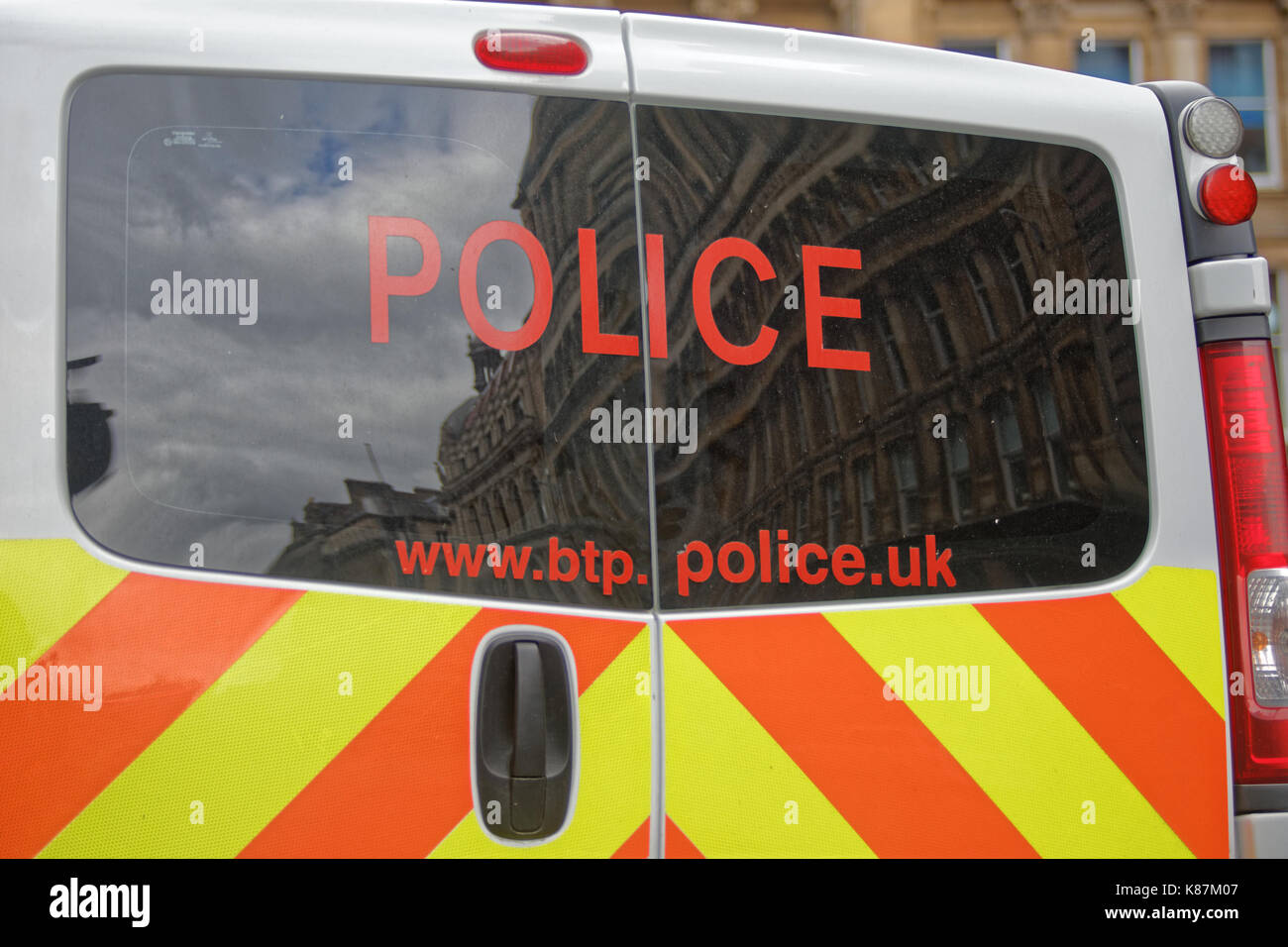 British transport police van car at central railway station Glasgow Stock Photo
