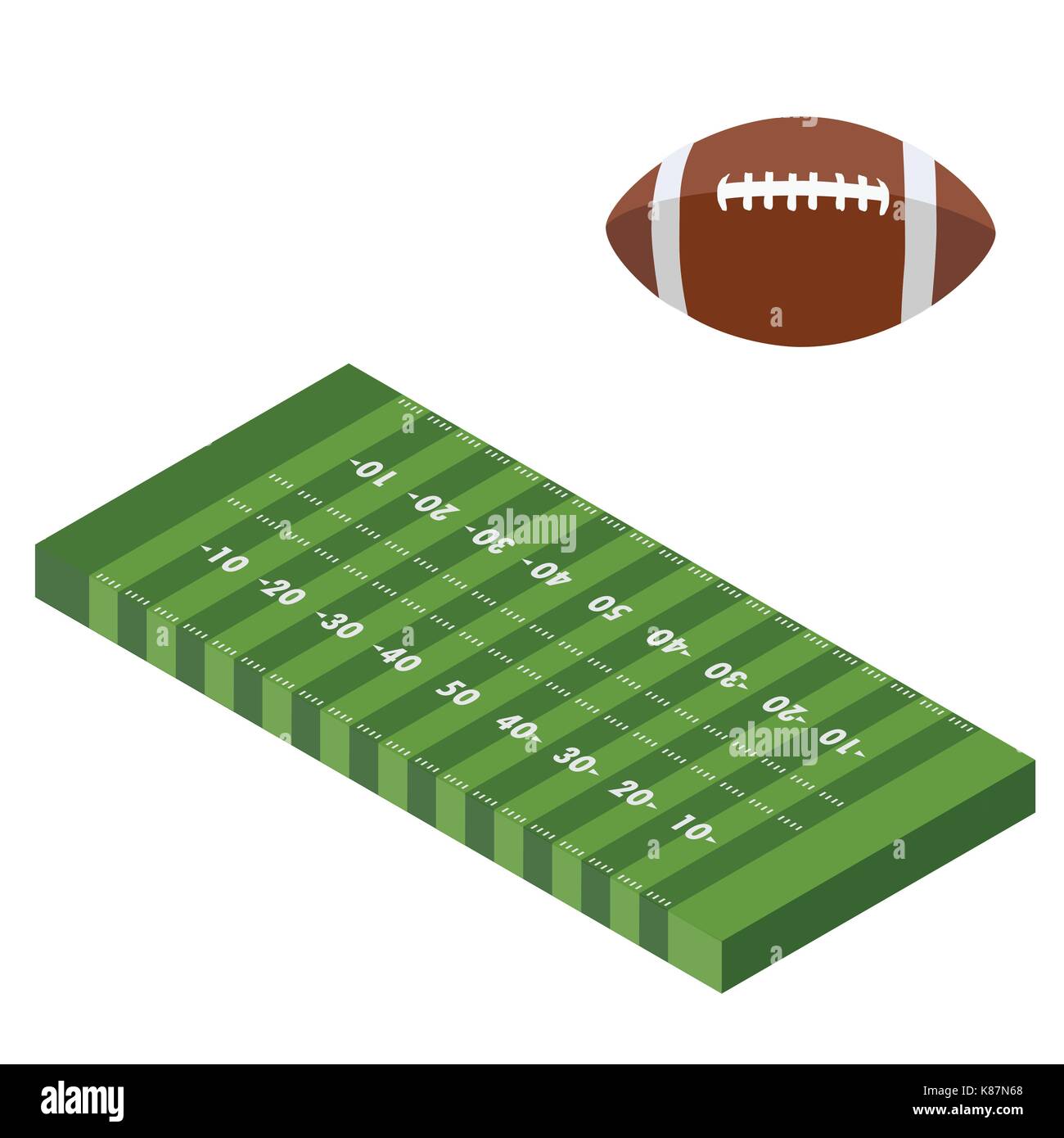 Vector illustration isometric perspective 3d American football ball and ...