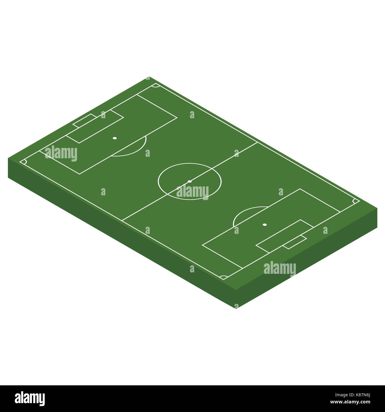 Vector illustration isometric perspective 3d football soccer field