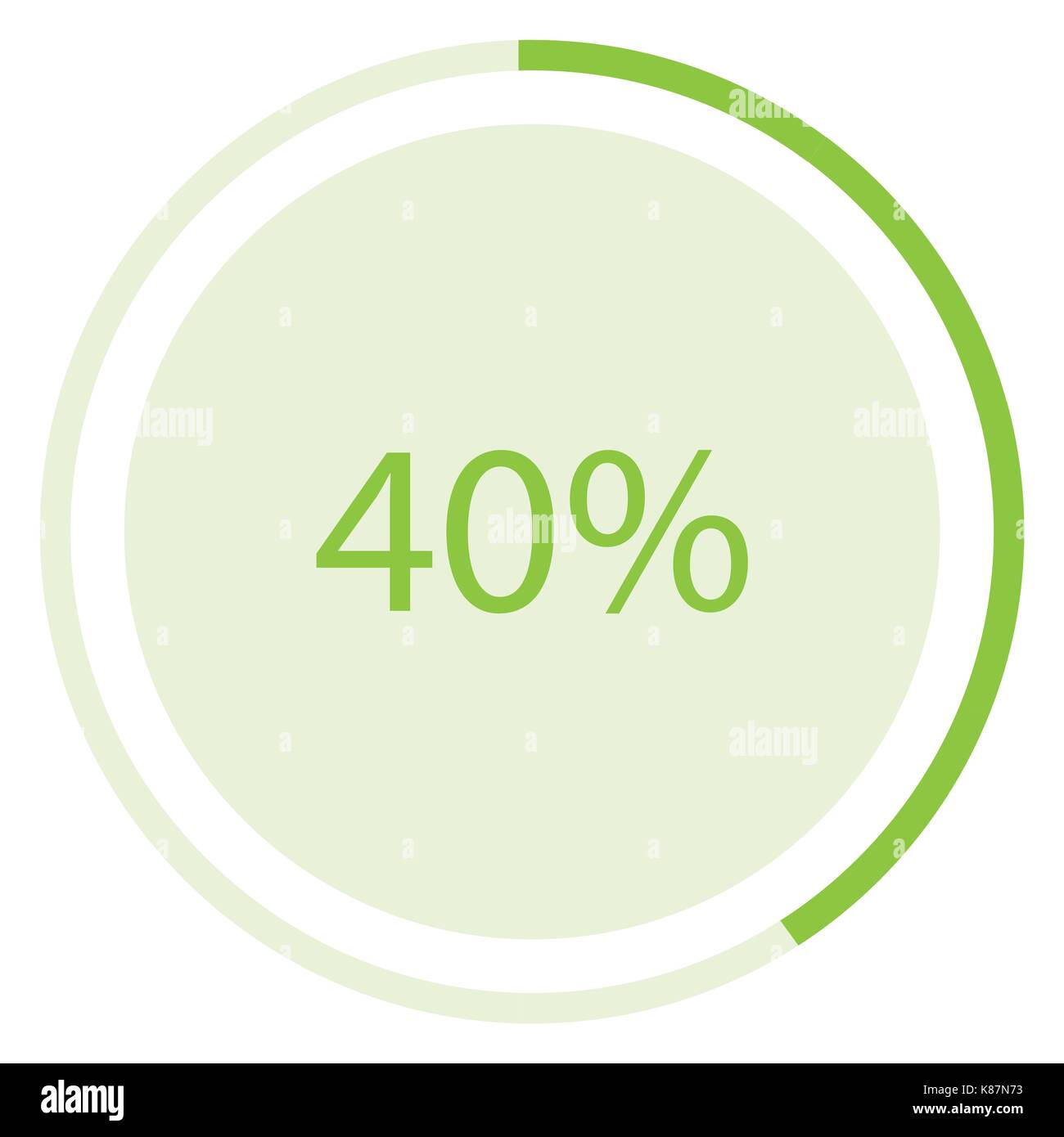 Vector illustration green round, circle pie graph, chart with ...