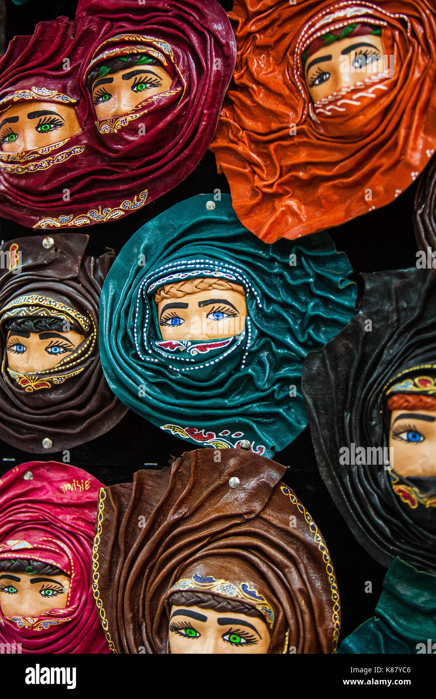 Souvenirs for sale. Souk market. Tunis. Tunusia north africa. Stock Photo