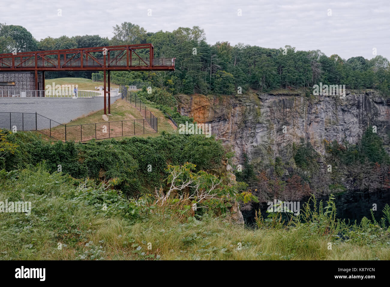 Quarry Park Winston Salem North Carolina. A crushed stone quarry converted to public park. Stock Photo