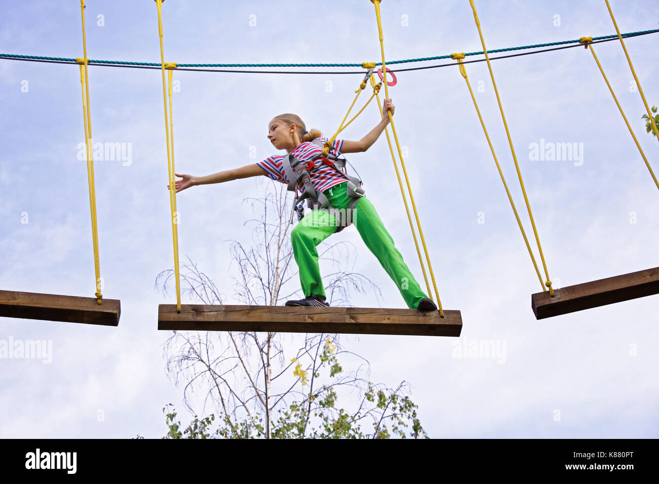 Girl walking on rope hi-res stock photography and images - Alamy