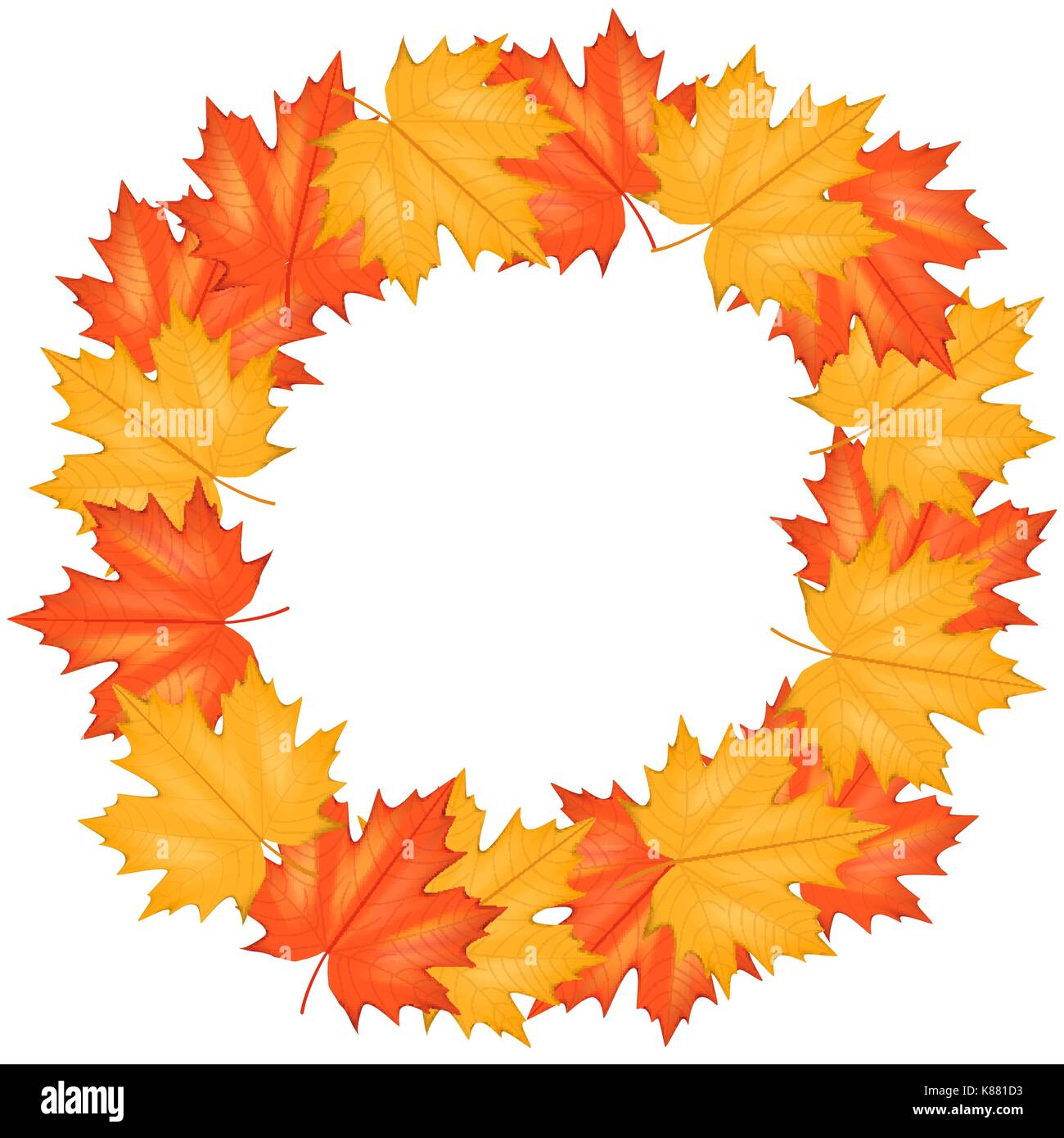 Red and Yellow Autumn Leaves Pattern Stock Vector