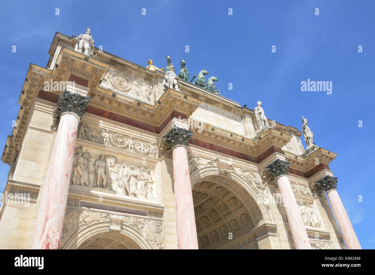 Arc at Louvre celebrating Napoleon Stock Photo